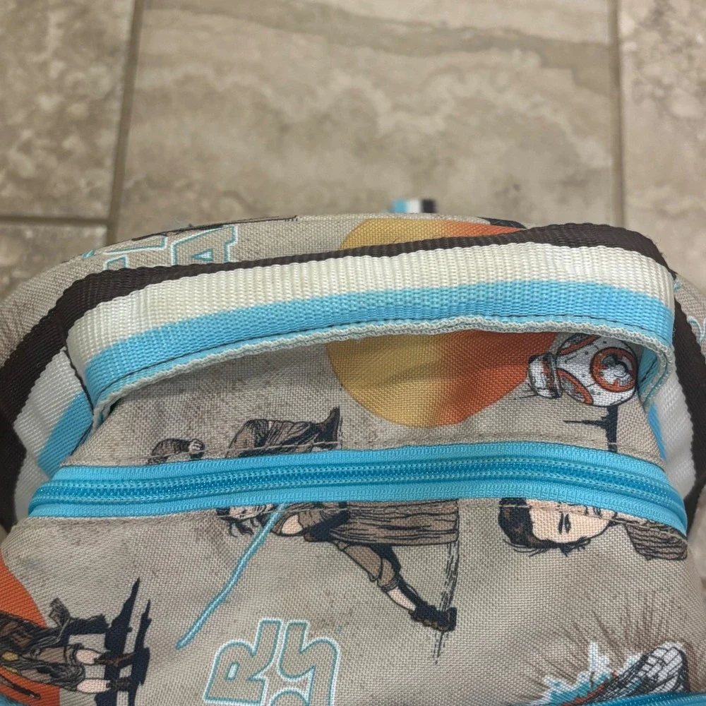 Pottery Barn Kids Star Wars‎ Rey Millennium Falcon Backpack Tan Blue Small